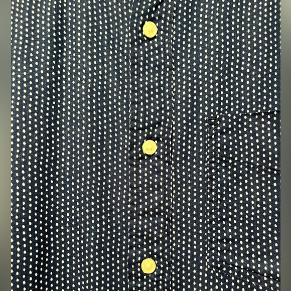 Club Monaco Men’s Slim Fit Navy Button-Down Shirt M – Micro Dot Print - Picture 10 of 13